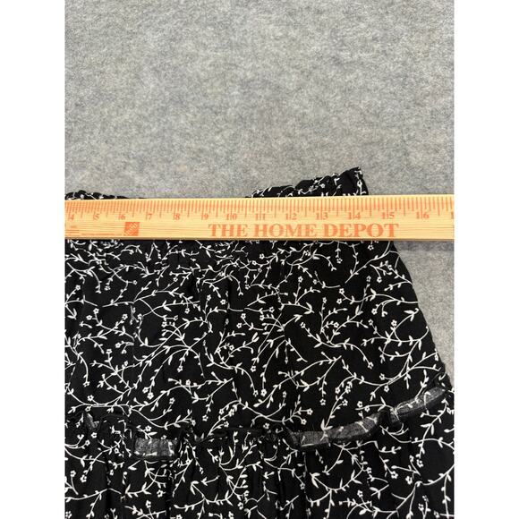 Ava Christine Liberty Ruffled Mini Skirt Womens Sz L Black/White Cottage Core - Picture 5 of 6